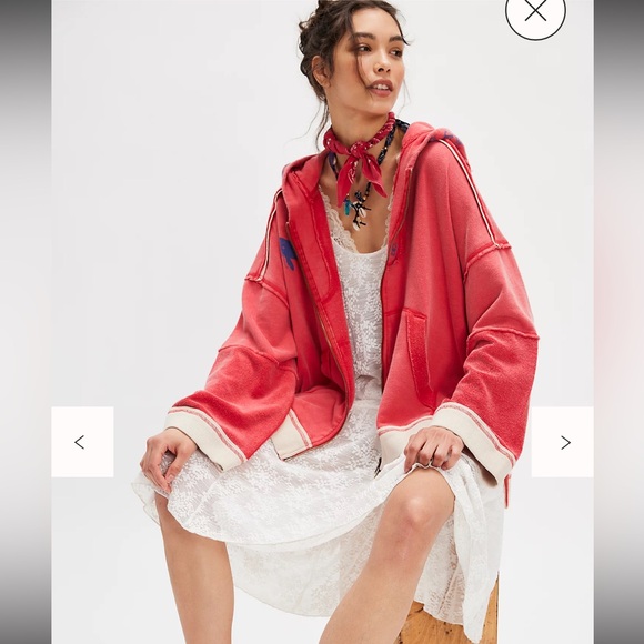 Free People Seashell Cardi Small Color: Red Combo NWT - Picture 3 of 7